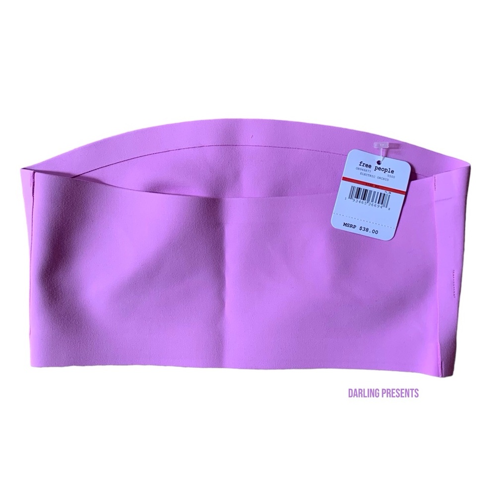 Free People Intimately Nina Bandeau Top Women Color Electric Orchid Size XS - Picture 5 of 8
